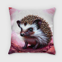 Подушка квадратная Ежик в розовом свете, цвет: 3D-принт