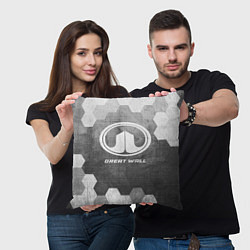 Подушка квадратная Great Wall - grey gradient, цвет: 3D-принт — фото 2