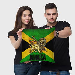 Подушка квадратная Jamaica lion flag, цвет: 3D-принт — фото 2