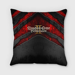 Подушка квадратная Kingdom Come Deliverance 2 лого на текстуре, цвет: 3D-принт