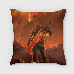 Подушка квадратная Палач рока и башня Doom