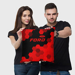 Подушка квадратная Ford - red gradient посередине, цвет: 3D-принт — фото 2