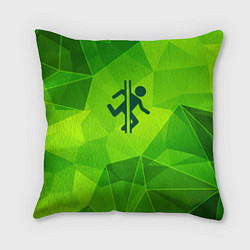 Подушка квадратная Portal green poly, цвет: 3D-принт