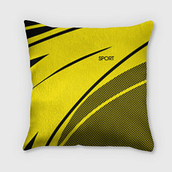 Подушка квадратная Sport жёлтый с чёрным точечный
