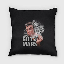Подушка квадратная Илон Маск - Lets go to Mars