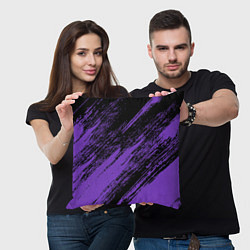 Подушка квадратная The color is purple and black, цвет: 3D-принт — фото 2