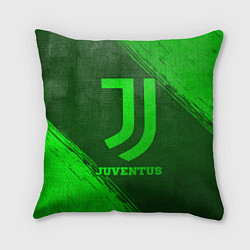 Подушка квадратная Juventus - green gradient, цвет: 3D-принт