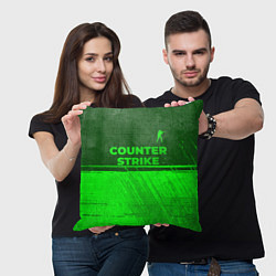 Подушка квадратная Counter Strike - green gradient посередине, цвет: 3D-принт — фото 2