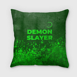 Подушка квадратная Demon Slayer - green gradient посередине, цвет: 3D-принт