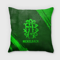 Подушка квадратная Nickelback - green gradient, цвет: 3D-принт