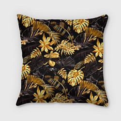 Подушка квадратная Золотые тропики, цвет: 3D-принт