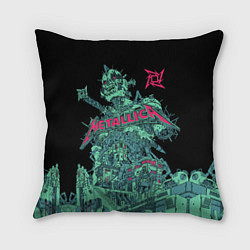 Подушка квадратная Metallica - robot city, цвет: 3D-принт