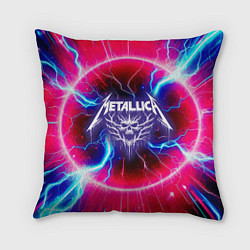 Подушка квадратная Metallica - neon glow, цвет: 3D-принт