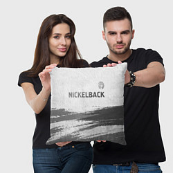 Подушка квадратная Nickelback - white gradient посередине, цвет: 3D-принт — фото 2