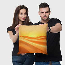 Подушка квадратная Золотые пески, цвет: 3D-принт — фото 2