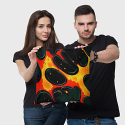 Подушка квадратная Оранжевые разломы текстура, цвет: 3D-принт — фото 2