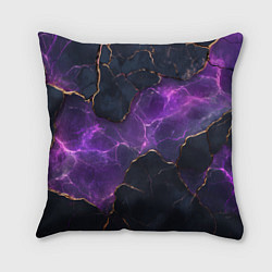 Подушка квадратная Фиолетовый разлом с молниями, цвет: 3D-принт