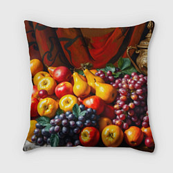 Подушка квадратная Фруктовый натюрморт, цвет: 3D-принт