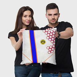 Подушка квадратная Borussia geometry sport, цвет: 3D-принт — фото 2
