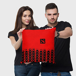 Подушка квадратная Dota игровой паттерн, цвет: 3D-принт — фото 2