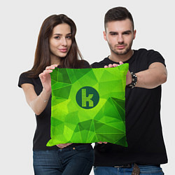 Подушка квадратная The Killers green poly, цвет: 3D-принт — фото 2