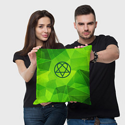 Подушка квадратная HIM green poly, цвет: 3D-принт — фото 2