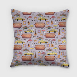 Подушка квадратная Друзья - паттерн, цвет: 3D-принт