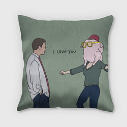 Подушка квадратная Чендлер и Моника, цвет: 3D-принт