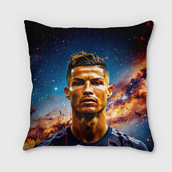 Подушка квадратная Криштиану Роналду в космосе, цвет: 3D-принт
