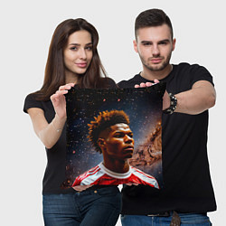 Подушка квадратная Маркус Рашфорд и космос, цвет: 3D-принт — фото 2