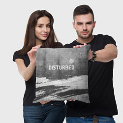 Подушка квадратная Disturbed - grey gradient посередине, цвет: 3D-принт — фото 2