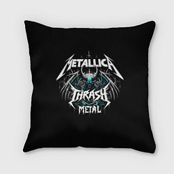 Подушка квадратная Metallica group - thrash metal style, цвет: 3D-принт