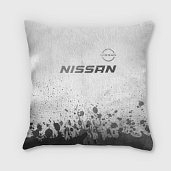 Подушка квадратная Nissan - white gradient посередине, цвет: 3D-принт