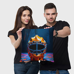 Подушка квадратная Маска голкипера, цвет: 3D-принт — фото 2