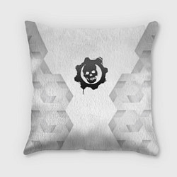 Подушка квадратная Gears of War white poly, цвет: 3D-принт