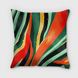 Подушка квадратная Тропическая жаркая абстракция, цвет: 3D-принт