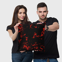 Подушка квадратная Color red black, цвет: 3D-принт — фото 2