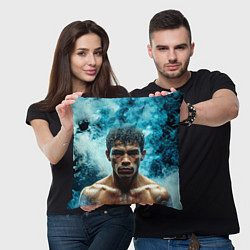 Подушка квадратная Артуро Гатти в дыму, цвет: 3D-принт — фото 2