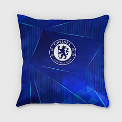 Подушка квадратная Chelsea blue poly, цвет: 3D-принт