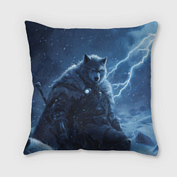 Подушка квадратная Волк повелитель молний, цвет: 3D-принт