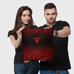 Подушка квадратная Bon Jovi red poly, цвет: 3D-принт — фото 2