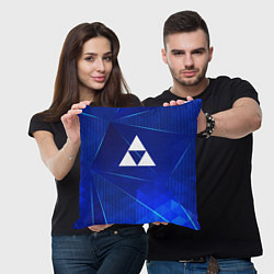 Подушка квадратная Zelda blue poly, цвет: 3D-принт — фото 2
