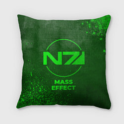 Подушка квадратная Mass Effect - green gradient, цвет: 3D-принт