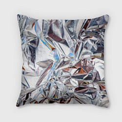 Подушка квадратная Зеркальная металическая фольга текстура, цвет: 3D-принт