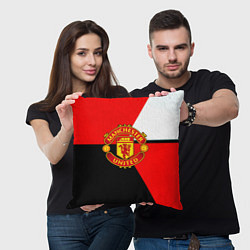 Подушка квадратная Манчестер юнайтед геометрия линии, цвет: 3D-принт — фото 2