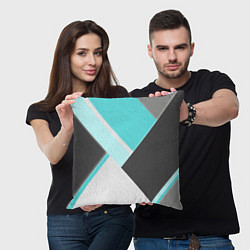 Подушка квадратная Color black blue, цвет: 3D-принт — фото 2