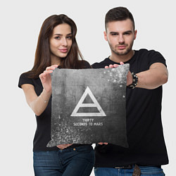 Подушка квадратная Thirty Seconds to Mars - grey gradient, цвет: 3D-принт — фото 2