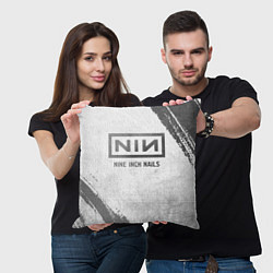 Подушка квадратная Nine Inch Nails - white gradient, цвет: 3D-принт — фото 2