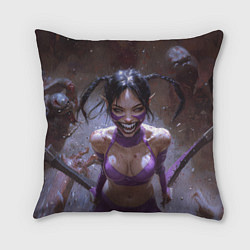 Подушка квадратная Сумасшедшая Милина