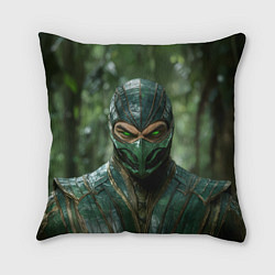 Подушка квадратная Рептилия с зелеными глазами, цвет: 3D-принт